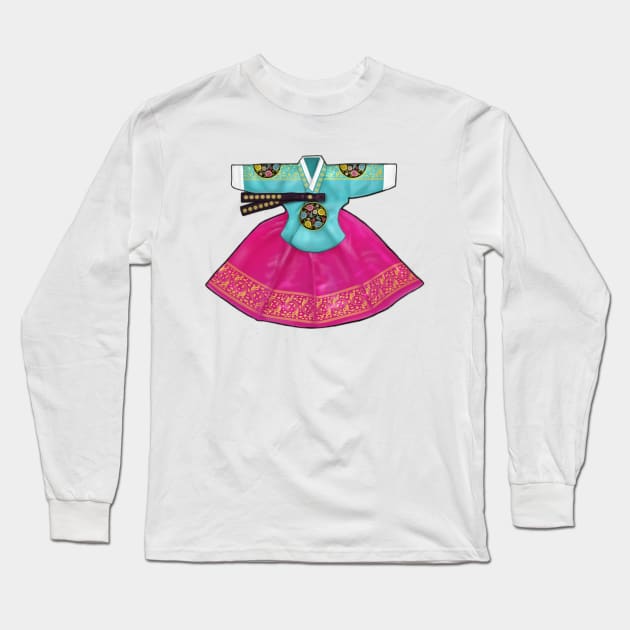 Beautiful Korean Hanbok Long Sleeve T-Shirt by Anicue